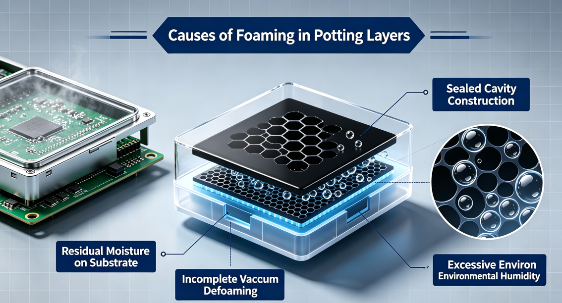 Analysis on Foaming Defects of Organic Silicone Potting Adhesive & Countermeasures alt=